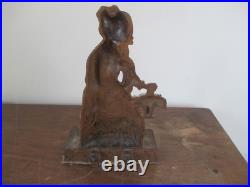 Antique Bradley Hubbard Victorian Garden Statue Lady Art Cast Iron Doorstop 7796