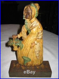 Antique Bradley Hubbard Victorian Garden Statue Lady Art Cast Iron Doorstop Toy Antique Bradley Hubbard Victorian Garden Statue Lady Art Cast Iron Doorstop Toy