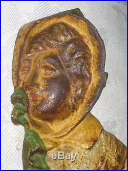 Antique Bradley Hubbard Victorian Garden Statue Lady Art Cast Iron Doorstop Toy Antique Bradley Hubbard Victorian Garden Statue Lady Art Cast Iron Doorstop Toy