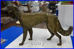 Antique Bronze Borzoi Russian Wolfhound Dog Doorstop Rare