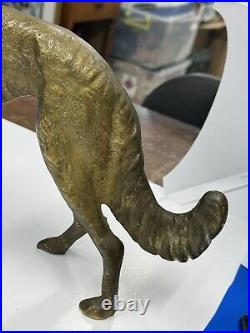 Antique Bronze Borzoi Russian Wolfhound Dog Doorstop Rare