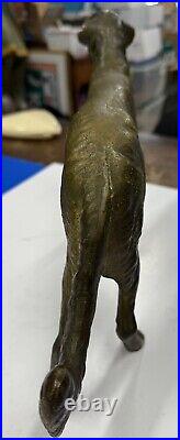 Antique Bronze Borzoi Russian Wolfhound Dog Doorstop Rare