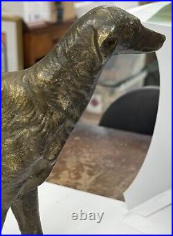 Antique Bronze Borzoi Russian Wolfhound Dog Doorstop Rare