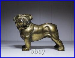 Antique Bulldog Dog Animal Cast Iron Doorstop Sculpture