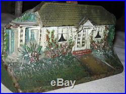 Antique C. J. O. Judd Country Home Cast Iron Cottage House Flower Garden Doorstop