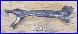 Antique Cast Iron 21 Dachshund Dog Boot Scraper Door Stop Open Mouth 27 Pounds