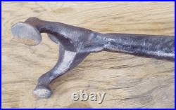 Antique Cast Iron 21 Dachshund Dog Boot Scraper Door Stop Open Mouth 27 Pounds