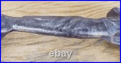 Antique Cast Iron 21 Dachshund Dog Boot Scraper Door Stop Open Mouth 27 Pounds
