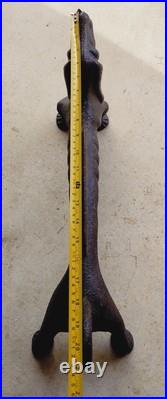 Antique Cast Iron 21 Dachshund Dog Boot Scraper Door Stop Open Mouth 27 Pounds