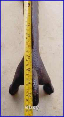 Antique Cast Iron 21 Dachshund Dog Boot Scraper Door Stop Open Mouth 27 Pounds