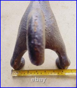 Antique Cast Iron 21 Dachshund Dog Boot Scraper Door Stop Open Mouth 27 Pounds