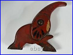 Antique Cast Iron Art Deco Elephant Mechanical Toy Nut Cracker Doorstop Hubley