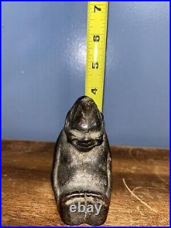 Antique Cast Iron Billiken Door Stop Statue Figurine