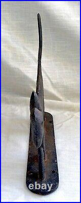 Antique Cast Iron Black Cat Door Stop/Boot Mud Scraper Repaired Tail