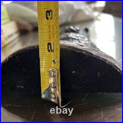 Antique Cast Iron Black Cat with bow Doorstop/ bookend 8 Heavy