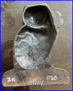 Antique Cast Iron Black Cat with bow Doorstop/ bookend 8 Heavy