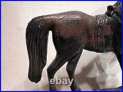 Antique Cast Iron Black HORSE Doorstop