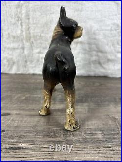 Antique Cast Iron Boston Terrier Bull Dog Door Stop Hubley Vintage Bulldog