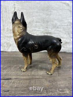 Antique Cast Iron Boston Terrier Bull Dog Door Stop Hubley Vintage Bulldog