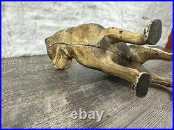 Antique Cast Iron Boston Terrier Bull Dog Door Stop Hubley Vintage Bulldog