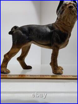 Antique Cast Iron Boston Terrier Bull Dog Door Stop Original Paint #5