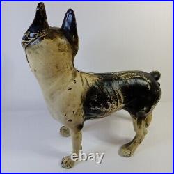 Antique Cast Iron Boston Terrier French Bulldog Doorstop 10x10