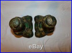 Antique Cast Iron Buddha Figurine Bookend or Doorstop Lot of 2