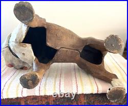 Antique Cast Iron Bulldog BRINDLE Dog Doorstop ORIGINAL PAINT Not a Reproduction