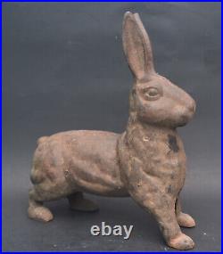 Antique Cast Iron Bunny Rabbit Doorstop Garden Decoration Lifesize