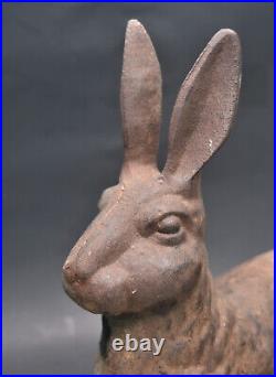 Antique Cast Iron Bunny Rabbit Doorstop Garden Decoration Lifesize