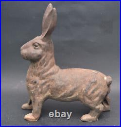 Antique Cast Iron Bunny Rabbit Doorstop Garden Decoration Lifesize