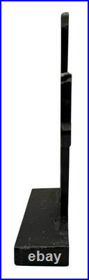 Antique Cast Iron Carlisle Foundry Black Cat Silhouette Doorstop Pennsylvania 9