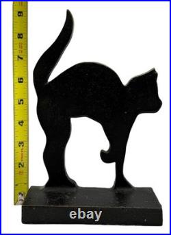 Antique Cast Iron Carlisle Foundry Black Cat Silhouette Doorstop Pennsylvania 9