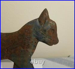 Antique Cast Iron Cat Door Stop/Boot Mud Scraper Skinny Cat Stopper