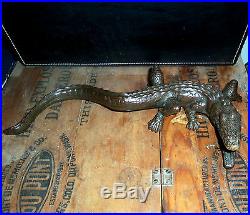 Antique Cast Iron Crocodile Alligator Doorstop Paper Weight