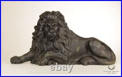 Antique Cast Iron Crouching Lion Doorstop