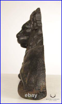 Antique Cast Iron Crouching Lion Doorstop