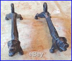 Antique Cast Iron Daschund/Weiner Dog Boot Scrapers Door Stops 22 1 pair