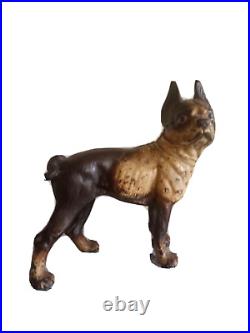 Antique Cast Iron Dog Doorstop Boxer/Bulldog Hubley