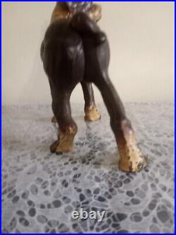 Antique Cast Iron Dog Doorstop Boxer/Bulldog Hubley