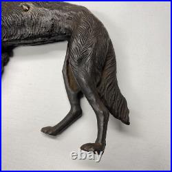 Antique Cast Iron Dog Doorstop Hubley Style Borzoi Whippet Wolf Hound Statue