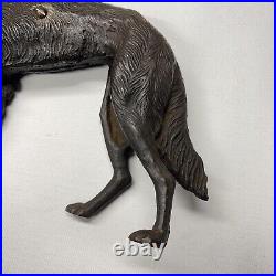 Antique Cast Iron Dog Doorstop Hubley Style Borzoi Whippet Wolf Hound Statue