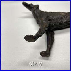 Antique Cast Iron Dog Doorstop Hubley Style Borzoi Whippet Wolf Hound Statue