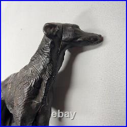 Antique Cast Iron Dog Doorstop Hubley Style Borzoi Whippet Wolf Hound Statue