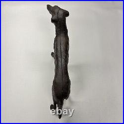 Antique Cast Iron Dog Doorstop Hubley Style Borzoi Whippet Wolf Hound Statue