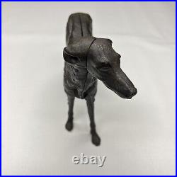 Antique Cast Iron Dog Doorstop Hubley Style Borzoi Whippet Wolf Hound Statue