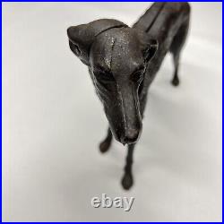 Antique Cast Iron Dog Doorstop Hubley Style Borzoi Whippet Wolf Hound Statue