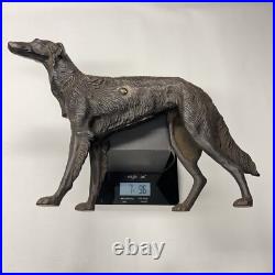 Antique Cast Iron Dog Doorstop Hubley Style Borzoi Whippet Wolf Hound Statue