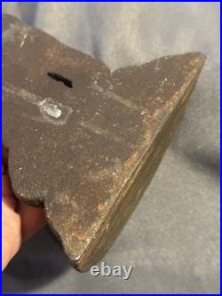 Antique Cast Iron Door Stop Little Boy Crossing Guard Police Officer Cop & Puppy