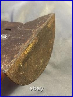 Antique Cast Iron Door Stop Little Boy Crossing Guard Police Officer Cop & Puppy